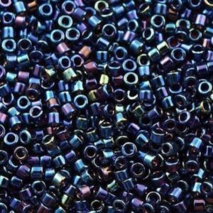 Miyuki Delica 11/0 Glass Seed Beads metallic dark blue iris